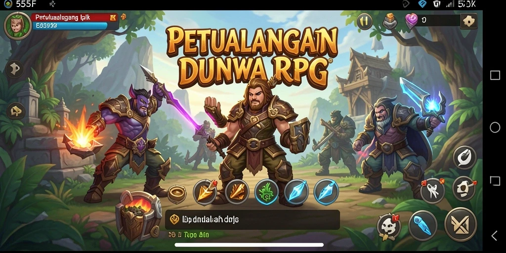 Screenshot gameplay menampilkan petualangan mendebarkan dalam 555F.