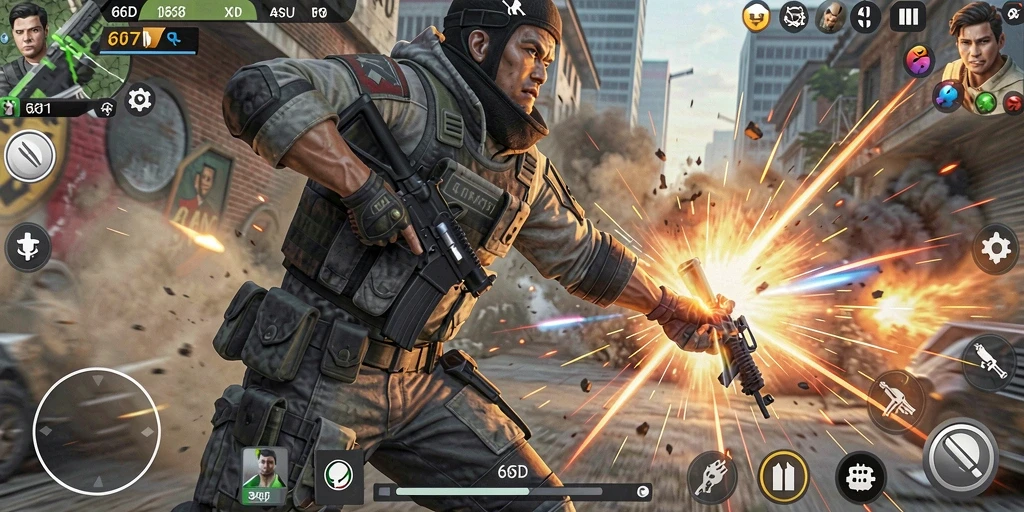 Tampilan aksi seru dalam gameplay 66D yang mendebarkan.