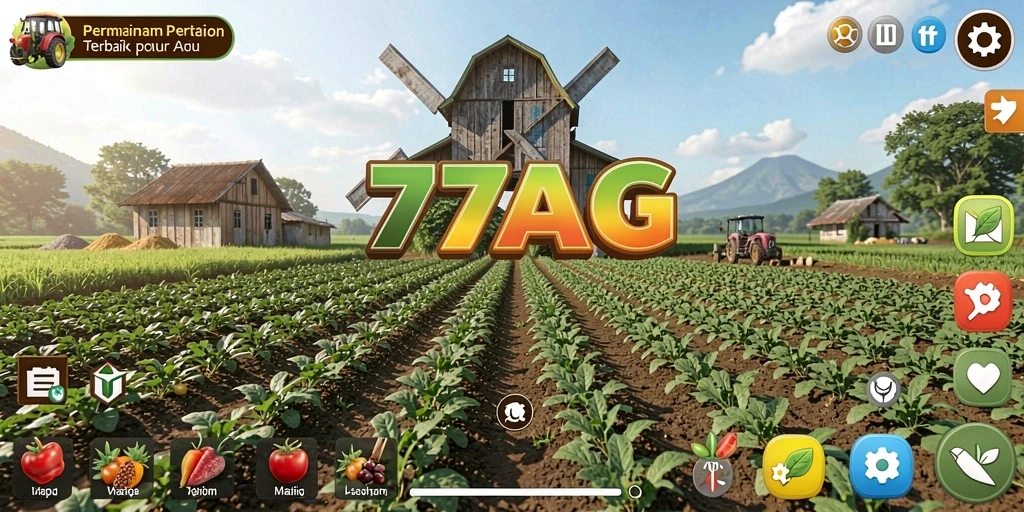 Tampilan gameplay 77AG yang memukau dengan aktivitas bertani.
