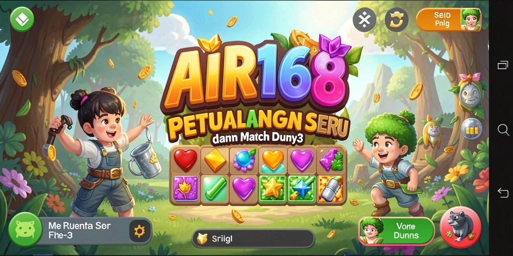 Tampilan gameplay seru dari AIR168 dalam genre Match-3.