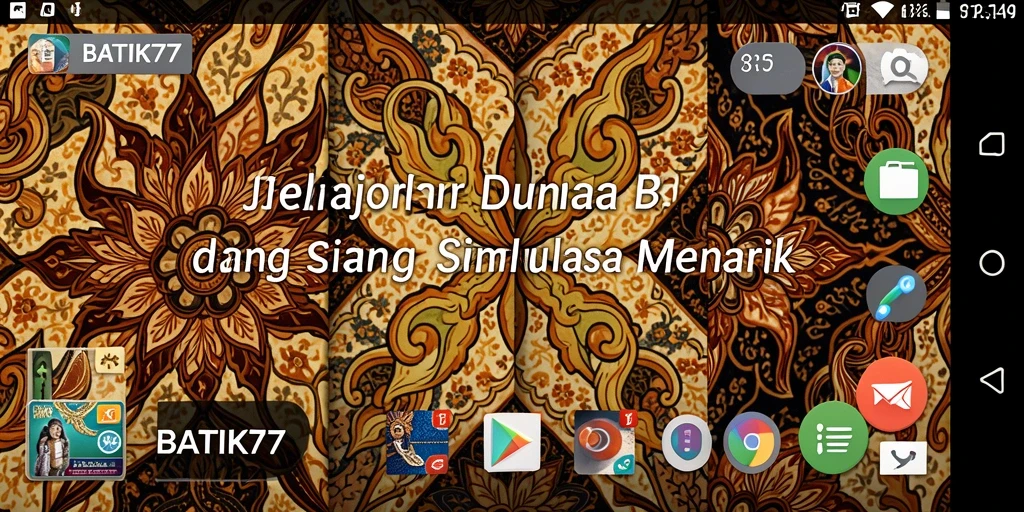 Screenshot BATIK77 menampilkan gameplay kreatif dengan berbagai pola batik.