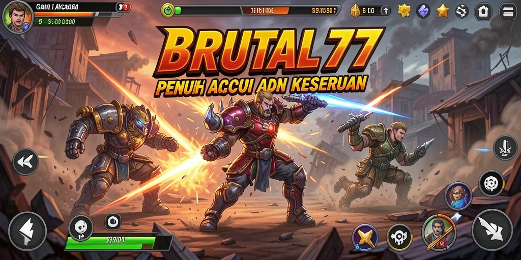 Tampilan gameplay BRUTAL77 yang memukau dan penuh aksi.