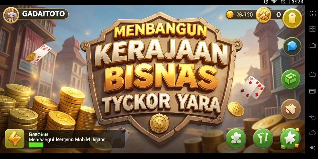 Tampilan gameplay GADAITOTO yang menarik saat membangun kerajaan bisnis.