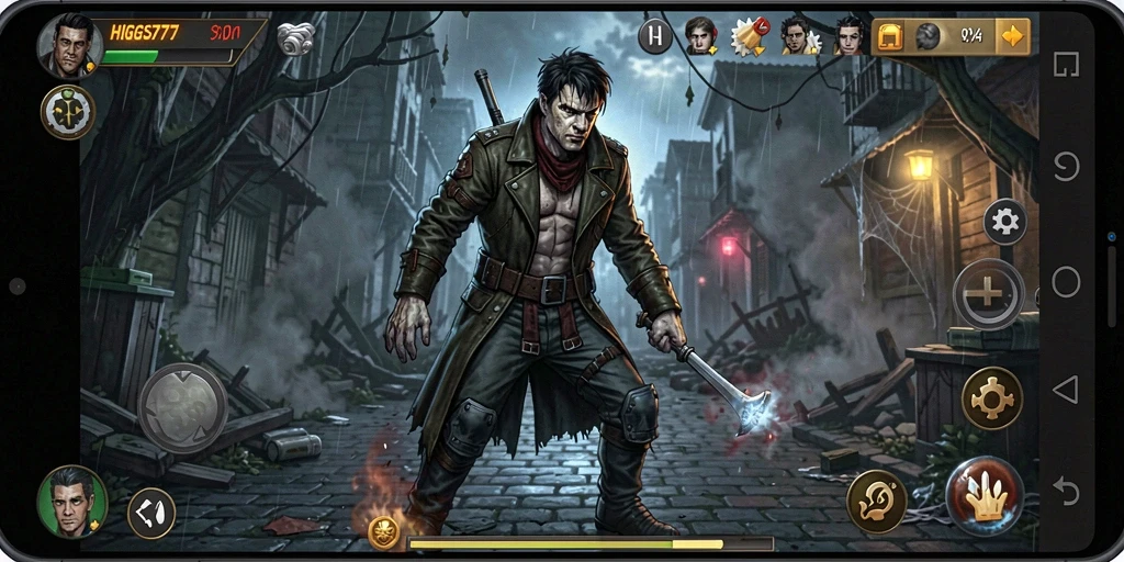 Screenshot gameplay HIGGS777 menampilkan momen tegang saat bertemu hantu.