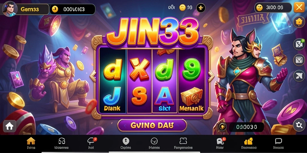 Screenshot utama JIN33 menampilkan visualisasi gameplay Slot yang menarik.