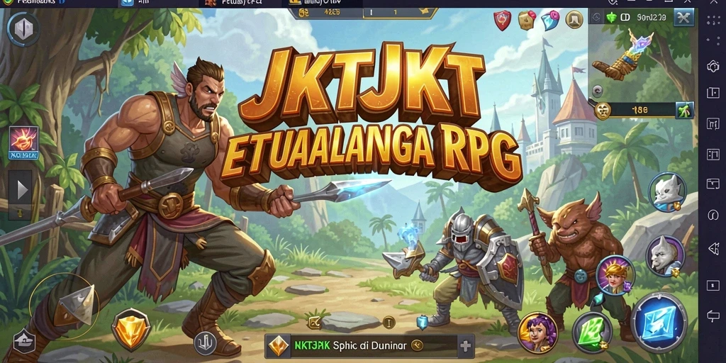 Screenshot gameplay JKTJKT menunjukkan pertarungan seru dan grafis yang menawan.