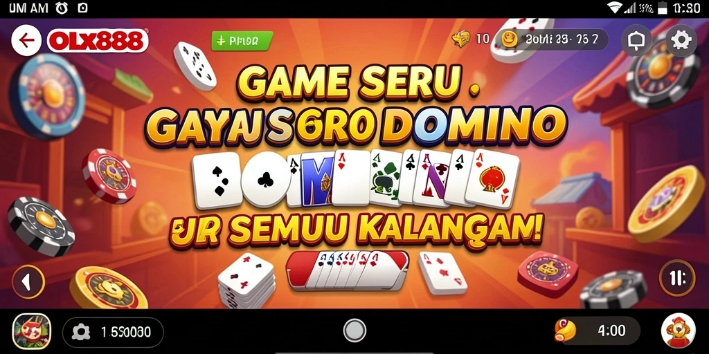Screenshot gameplay OLX888 menampilkan suasana seru permainan Domino.
