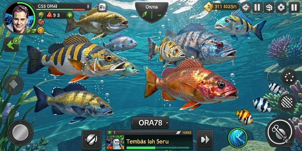 Screenshot gameplay menarik dari ORA78 Tembak Ikan.
