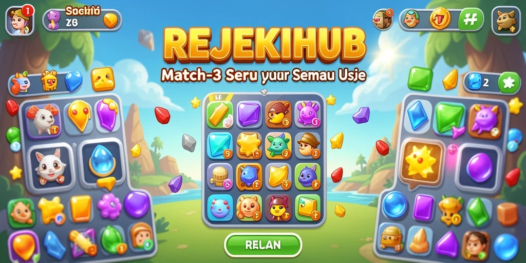 Tangkapan layar gameplay REJEKIHUB yang penuh warna dan mengasyikkan.