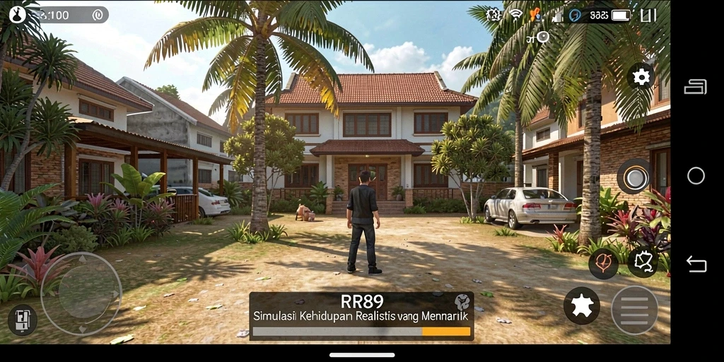 Gameplay interaktif di dunia simulasi yang realistis.
