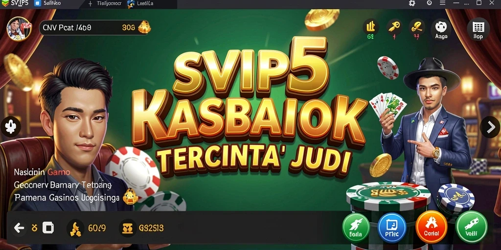 Menampilkan gameplay seru dari SVIP5 dengan pilihan permainan Kasino yang beragam.