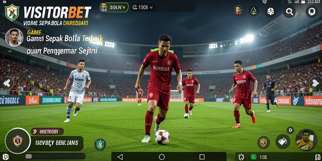 Tampilan antarmuka permainan sepak bola di VISITORBET yang menarik.