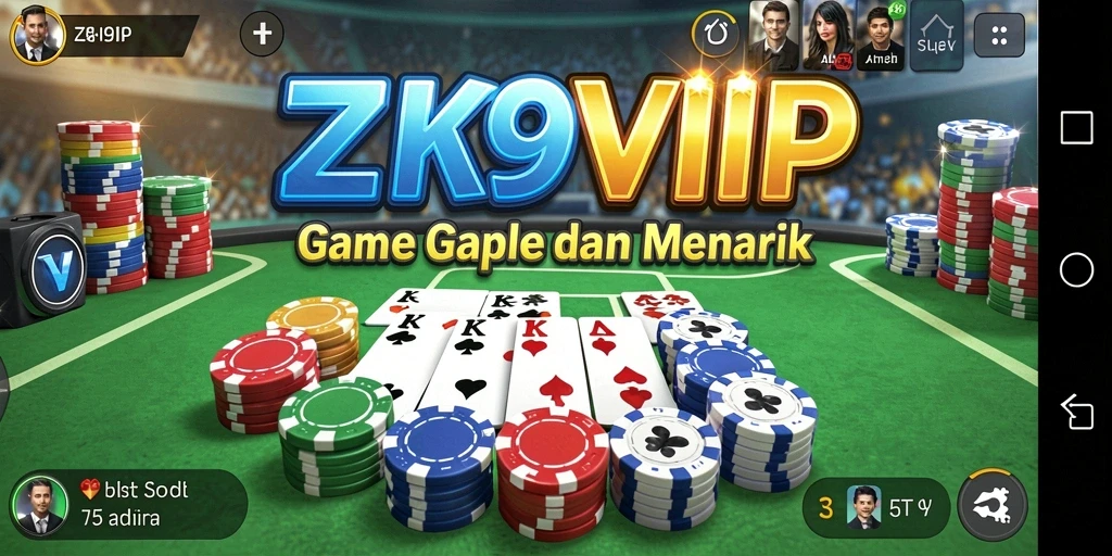 Tampilan gameplay seru saat bermain Gaple di ZK9VIP.